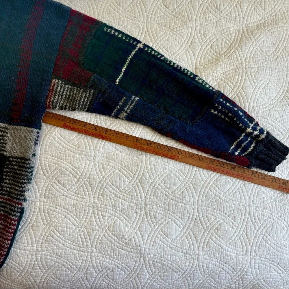 Woolmark Patchwork Vintage Sweater  XL